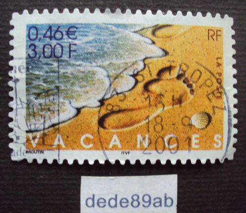 France.. 3.00f 0.46e Vacances Année 2001 (Vagues,Mer,Plage,Sable,Pied) Cachet Rond De St Tropez . Oblitéré Used Stamp.