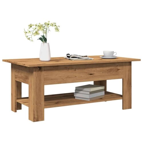 vidaXL Table basse chêne artisanal 102x55x42 cm bois d'ingénierie