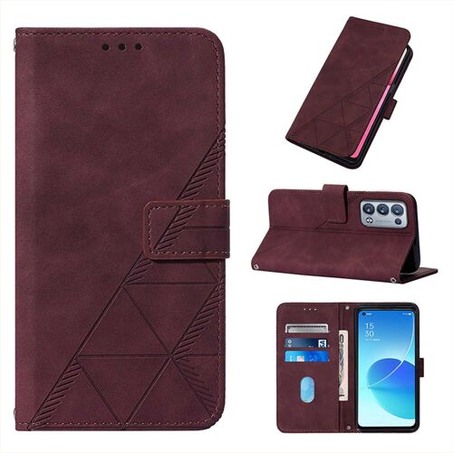 Coque Oppo Reno 6 Pro Plus, Etui Pour Oppo Reno 6 Pro Plus, Etui En Cuir Pu Premium Housse Pour Oppo Reno 6 Pro Plus,Rouge