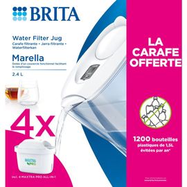 Carafe Filtrante Brita Marella 4 Mois Blanche Maxtra Pro All-In