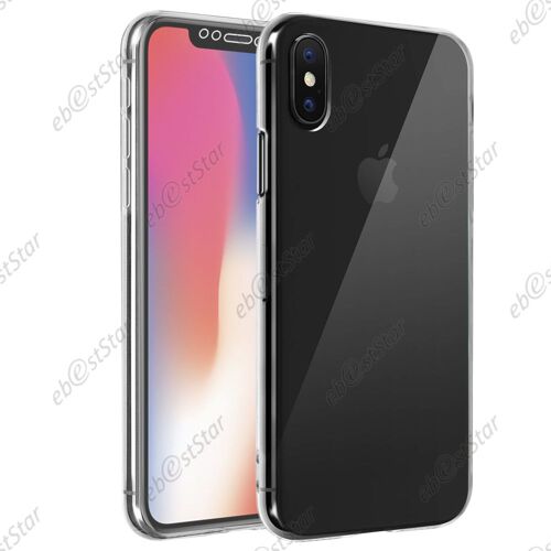 ebestStar ® Housse Coque Protection Silicone Avant Arrière + Vitre anti casse Film écran Verre Trempé pour Apple iPhone X écran 5.8", iPhone 10, Couleur Transparent [Note Importante Lire Description]
