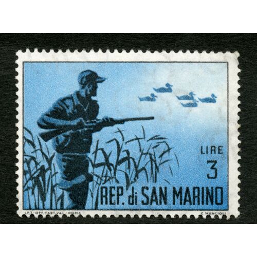 Timbre Oblitéré Rep.Di San Marino, Lire 3