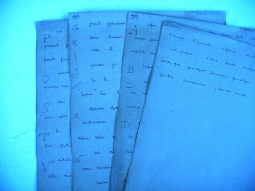 Écriture Braille En Relief Aveugles Lot 4 Cartons Mots Locutions