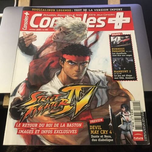 Consoles Plus N° 190 Du 01/01/2008 - Street Fighter - Devil May Cry 4 - Burnout Paradise - Manhunt 2 - Soulcalibur Legends - Test Version Import