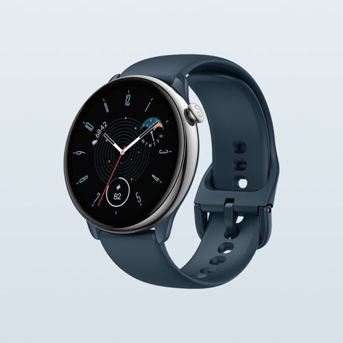 Amazfit GTR Mini 3,25 cm (1.28') AMOLED 42 mm Numérique 416 x 416 pixels Écran tactile Bleu, Argent GPS (satellite)