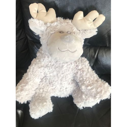Peluche Renne Etam Range Pyjama Doudou Bouillotte Cerf Gris Assis 35 Cm