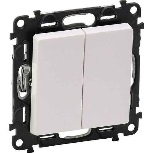 Legrand Interrupteur double pour escalier Valena Life 10AX blanc (752108), Bouton + interrupteur, Blanc