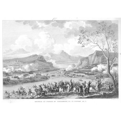 Rare Gravure Carle Vernet Campagne D'italie Bataille De Valvasone Ou Tagliamento 16 Mars 1797 Bernadotte Napoleon Bonaparte 1840