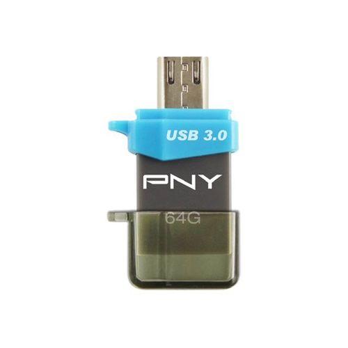 PNY Duo-Link On-the-Go OU3 - Clé USB - 64 Go - USB 3.0 / micro USB
