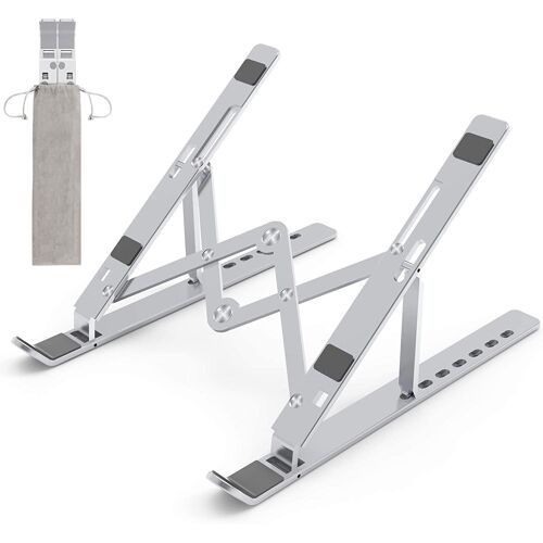 Support pour ordinateur portable, support pour ordinateur portable, support de tablette, 7 angles réglables en aluminium, support de bureau portable ergonomique et pliable