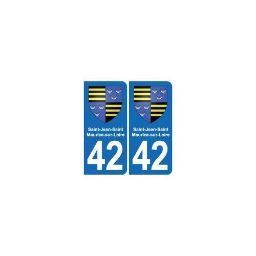 42 Saint-Jean-Saint-Maurice-Sur-Loire Blason Ville Autocollant Plaque Stickers - Couleur : Droits - Angles : Droits