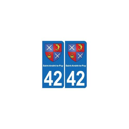 42 Saint-André-Le-Puy Blason Ville Autocollant Plaque Stickers - Couleur : Droits - Angles : Droits