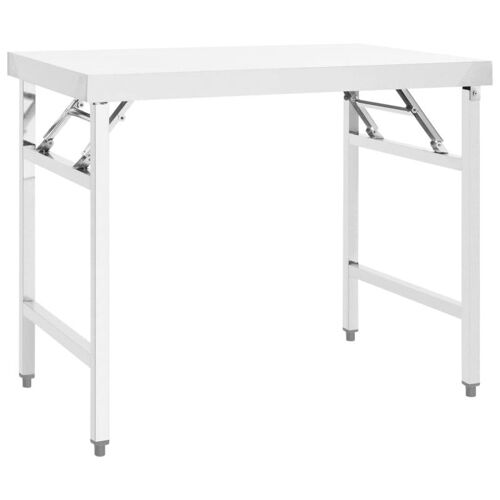 vidaXL Table de travail pliable de cuisine 100x60x80 cm Inox