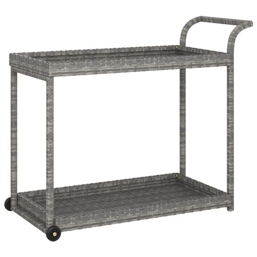 Vidaxl Chariot De Bar Gris 100x45x83 Cm Résine Tressée