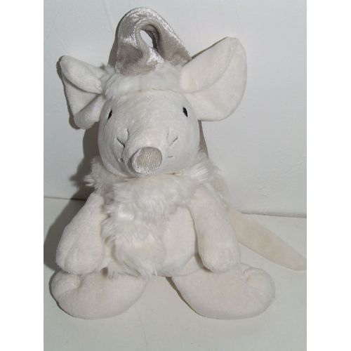 Souris Lascar Doudou Blanc Bonnet Gris