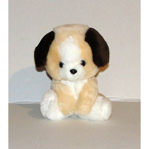 Peluche Chien Ajena - Doudou Chiot Beige Noir 15 Cm