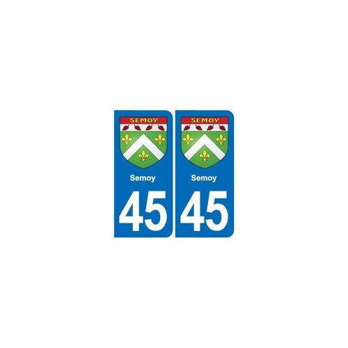 45 Semoy Blason Ville Autocollant Plaque Stickers - Couleur : Droits - Angles : Droits