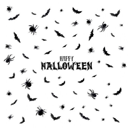 Stickers Amovibles Fenêtre Porte Déco Halloween Chauve-souris En PVC
