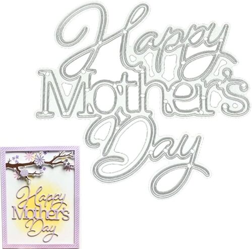 Happy Mothers Day Cuting Metal Backossing Popching Carte Making Die Word Word Cutting Pochic Pour Carte Scrapbook-Générique