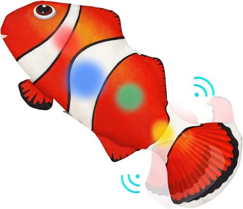 Na Jouets Pour Chats, Jouet Poisson Avec Cataire Poisson Interactif Jouets Chat Electronique Simulation En Mouvement Usb Rechargeable Avec Herbe À Chat(Clownfish)