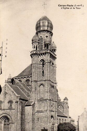 Cpa - Annee 1940 Corps-Nuds Ile Et Vilaine - L'eglise Et La Tour 