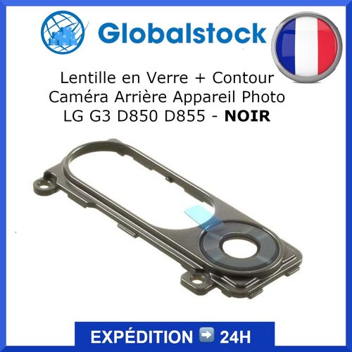 Lentille En Verre + Contour Caméra Arrière Appareil Photo Pour Lg G3 D850 D855 - Noir