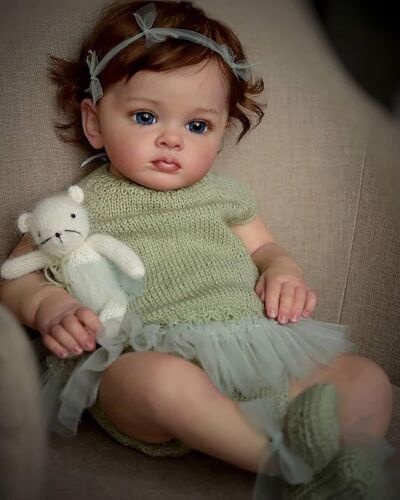 Poupée Bébé Reborn Fille 23 Pouces 59 cm Réaliste Plein Corps Silicone Vrai Vie Fait Main Lifelike Nouveau-né Reborn Baby Dolls Reborn Toddler Jouet Cadeaux de Noël Baby Dolls Jouets