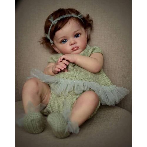 Réaliste Bebe Reborn Fille, 2022 Nouveau 24 Pouces 60cm Bebe Reborn Nouveau-Né Silicone Souple Reborn Baby Dolls Garçon Fille Jouets Réaliste Bébé Reborn Cadeau De Noël Jouets,58cm.