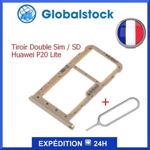 Tiroir Dual Sim Double Nano Sim / Sd Carte Mémoire Pour Huawei P20 Lite Rose Gold