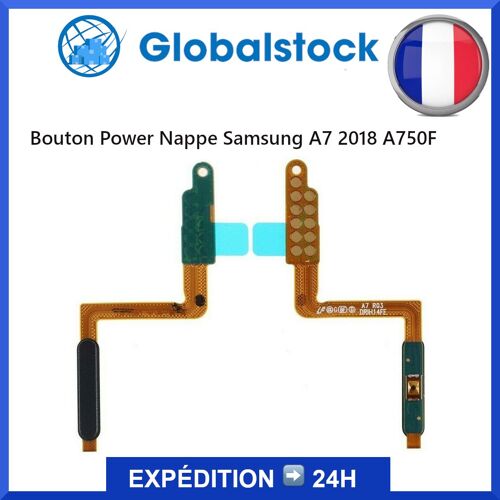 Nappe Bouton Power Lecteur D'empreinte Pour Samsung A7 2018 A750f - Noir
