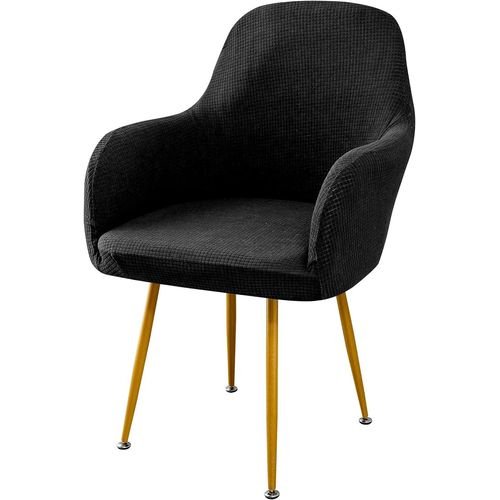 Housse De Chaise Scandinave Extensible Couverture De Chaise De Salle À Manger Revêtement De Chaise Lavable Protecteur De Chaise Pour Maison Bouquet (Noir?1 Pc)