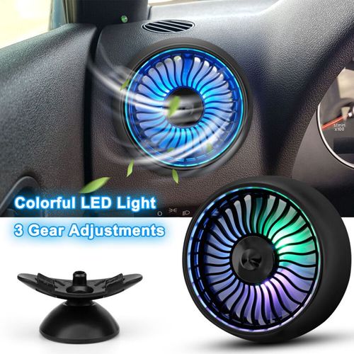 Mini Ventilateur De Refroidissement Usb Électrique Universel Pour Voiture Et Camion, Évent, Tableau De Bord, Lumière Colorée, Accessoires De Ventilateur De Voiture