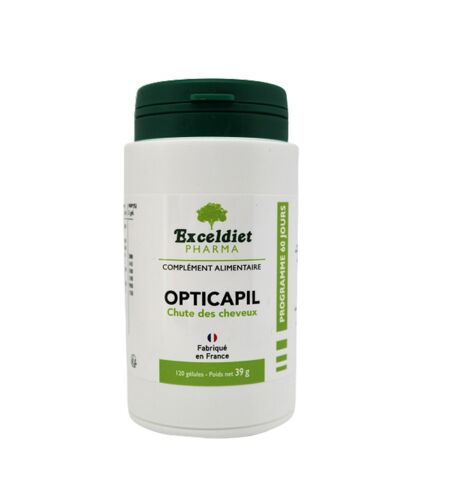 Opticapil 120 | Programme De 60 Jours | Pousse Des Cheveux Et Des Ongles | Gélules Végétales | Homme Et Femme | Fabriqué En France 