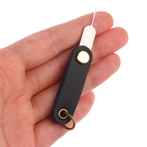 Plateau De Carte Sim Éjecté, Outil De Clé À Aiguille À Broche Ouverte Pour Téléphone Portable Universel En Cuir Pu Portable 1 Pièce