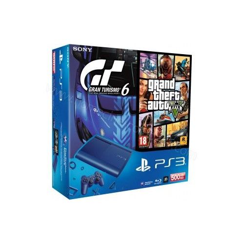 Pack Ps3 Slim Bleu 500 Go Gran Turismo 6 + Gta V