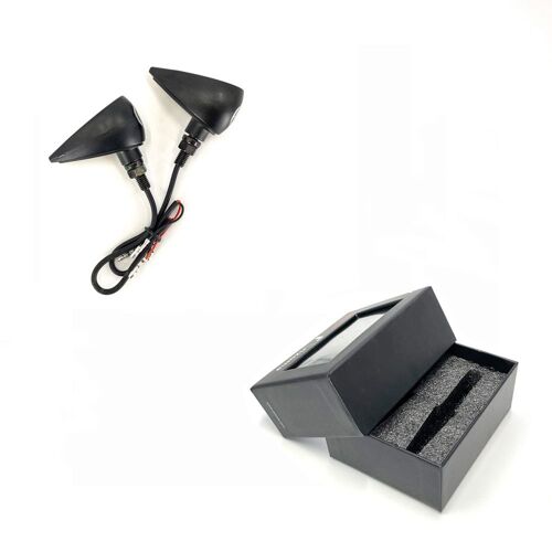 1 Pair With Box Indicateur Led Universel Moto, Clignotant Alliage D'aluminium Bobber Sportbike Dirt Bike Moto Rétro ""Nipseyteko""