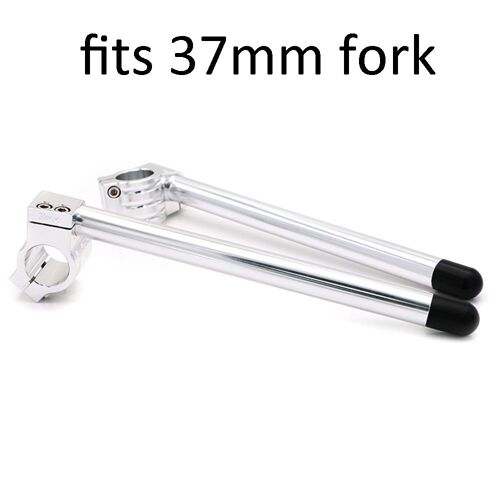 Silver 37mm Enfield  Barres À Clip Alliage D'aluminium Cnc Guidon De Moto, Convient Aux Fourches De 31 32 33 35 36 37 39 41 43 50 51mm, Cafe Racer Enfield ""Nipseyteko""