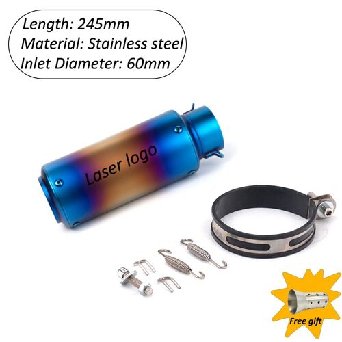 I-60mm-S.C Laser Silencieux D'échappement Slip-On Universel, Avec Db Killer, Moto Honda, Yamaha, Suzuki, Kawasaki, Benelli ""Nipseyteko""