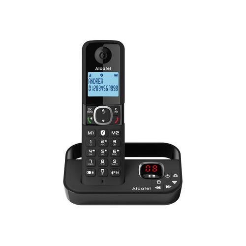 Alcatel F860 Voice - Téléphone sans fil - système de répondeur avec ID d'appelant - (conférence) à trois capacité d'appel - noir