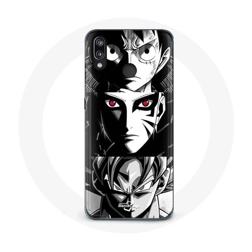 Coque Pour Huawei P20 Lite Sangoku Naruto Luffy One Piece Dragon Ball Z Fond Noir Et Blanc Anime Manga