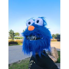 Casque De Ski À Longs Cheveux Avec Capuche De Dessin Animé Grande Éye Couleur Bleu Anti-Vent Anti-Rayures Pour La Navigation