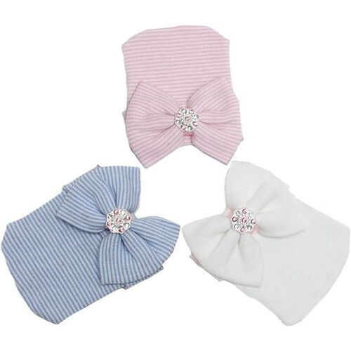 3 Pièces Bébé Turban Bonnets De Naissance Chapeaux Noeuds Papillons Mignon Elastique Enfant Casquettes Bonnets Pour Bébé Fille Garçon