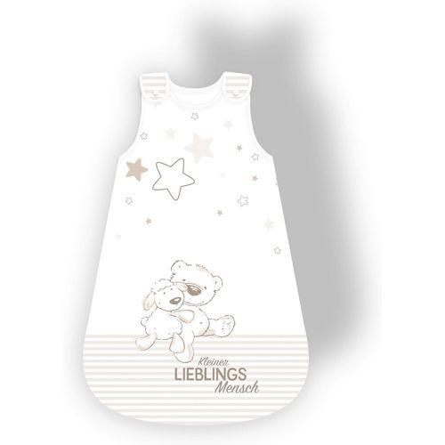 Tianyi-Baby Best Gigoteuse Pour Bébé, Motif Kleiner Lieblingsmensch, 110 Cm, Fermeture Éclair Latérale Et Boutons Pression, Blanc