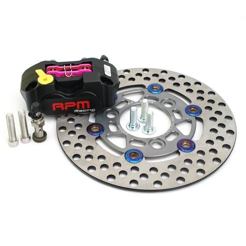 70mm Black Set Jeu D'étrier De Disque De Frein Rpm 200 Avec Adaptateur De Support Rapide, Rotor De Disque Flottant, Étrier De Montage Radial Universel Pour Honda Yamaha Niu ""Nipseyteko""