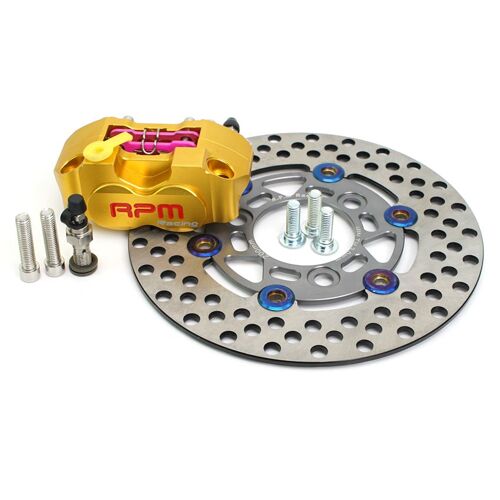 70mm Gold Set Jeu D'étrier De Disque De Frein Rpm 200 Avec Adaptateur De Support Rapide, Rotor De Disque Flottant, Étrier De Montage Radial Universel Pour Honda Yamaha Niu ""Nipseyteko""