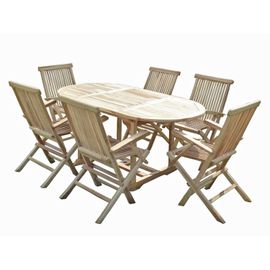 Ensemble Salon De Jardin En Teck Solo 6 Fauteuils Pliants