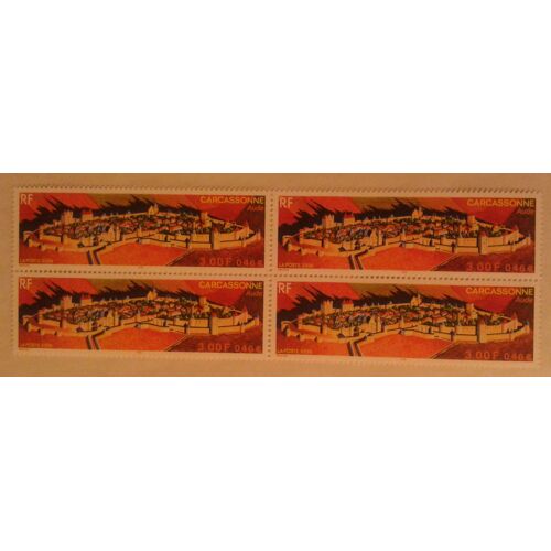 Bloc De 4 Timbres France 2000 Yvert Et Tellier N°3302 Carcassonne Aude Neuf** Gomme Intacte