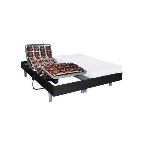 Lit Électrique Relaxation Tout Plots Matelas Latex Cassiopee Iii De Dreamea - Moteurs Okin - 2 X 70 X 190 Cm - Noir