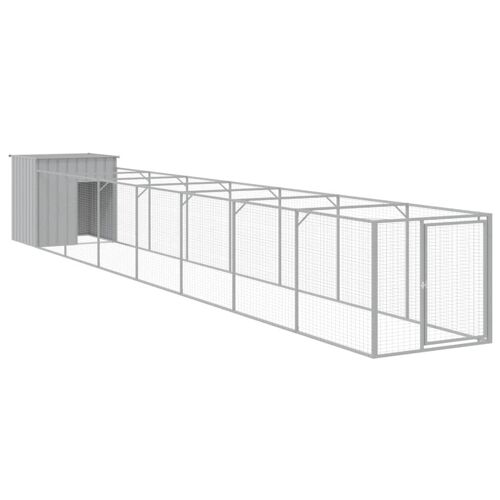 Vidaxl Niche Pour Chien Avec Cour Gris Clair 110x813x110 Cm