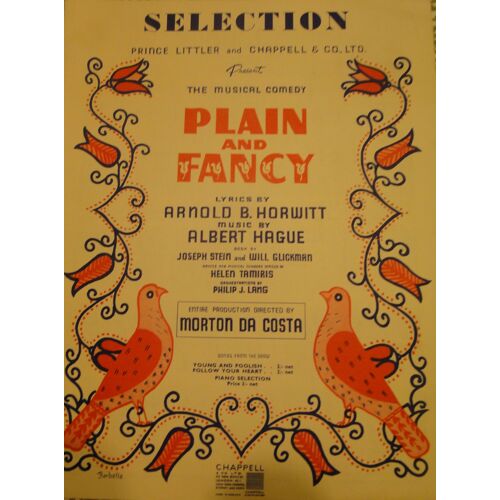 Selection  Prince Littler And Chappell The Musical Comedy Plain And Fancy Lyrics By Arnold Horwitt Albert Hague